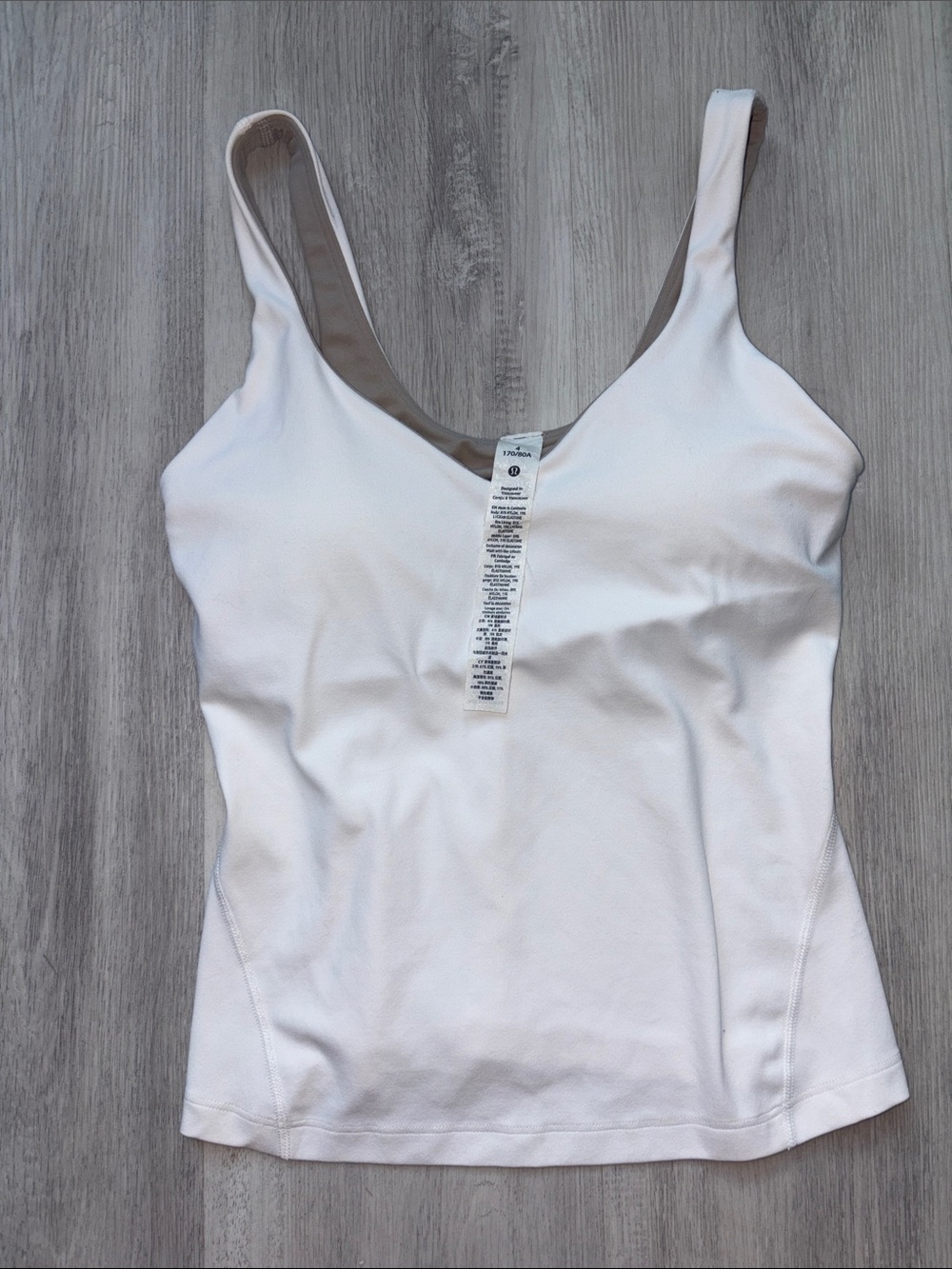Lululemon White Women's Tank Top with Built-In Support